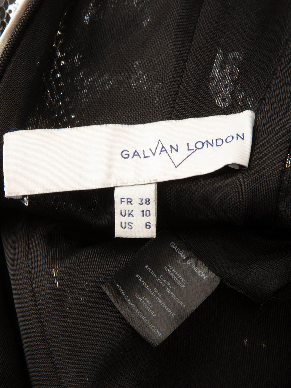 Galvan London Silver Sequinned Maxi Dress
