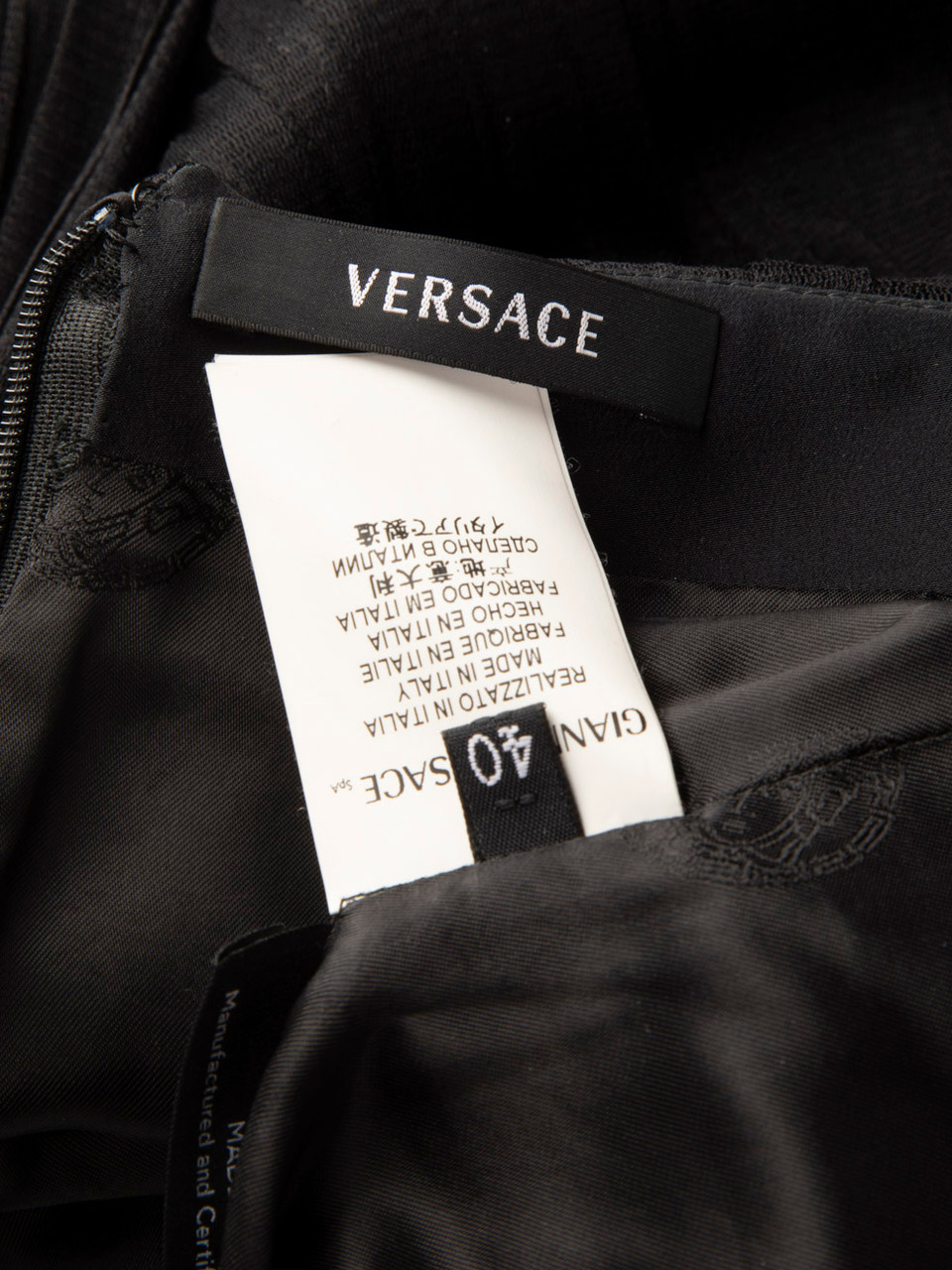 Versace Black Silk Ruched Detail Mini Skirt