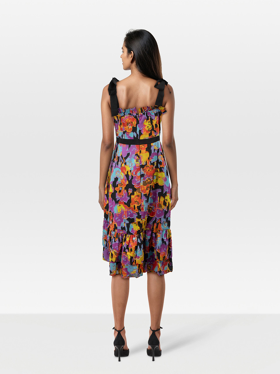 Mary Katrantzou Floral Print Midi Ruffle Dress
