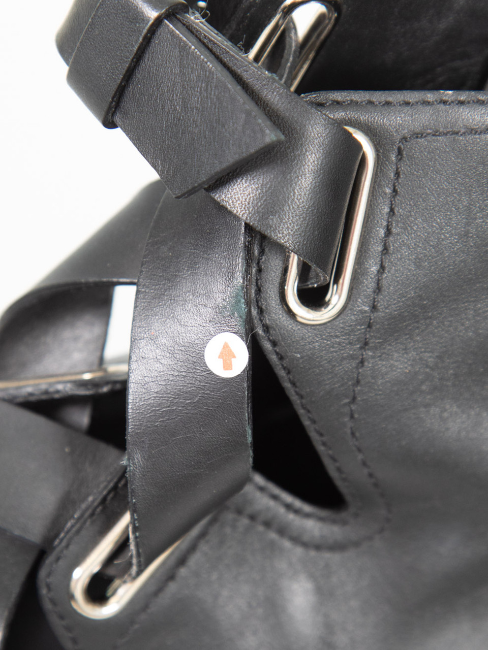 Valentino Garavani Black Leather Laced Buckle Boots
