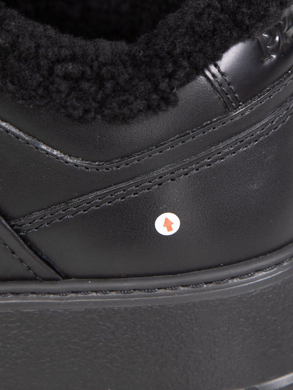 Prada Black leather Shearling Lined Trainers