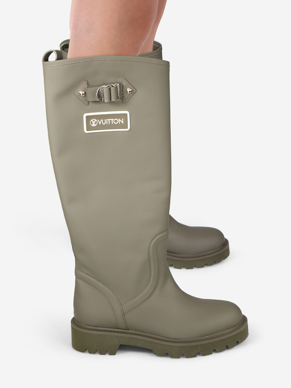 Louis Vuitton Khaki Territory Rain Boots