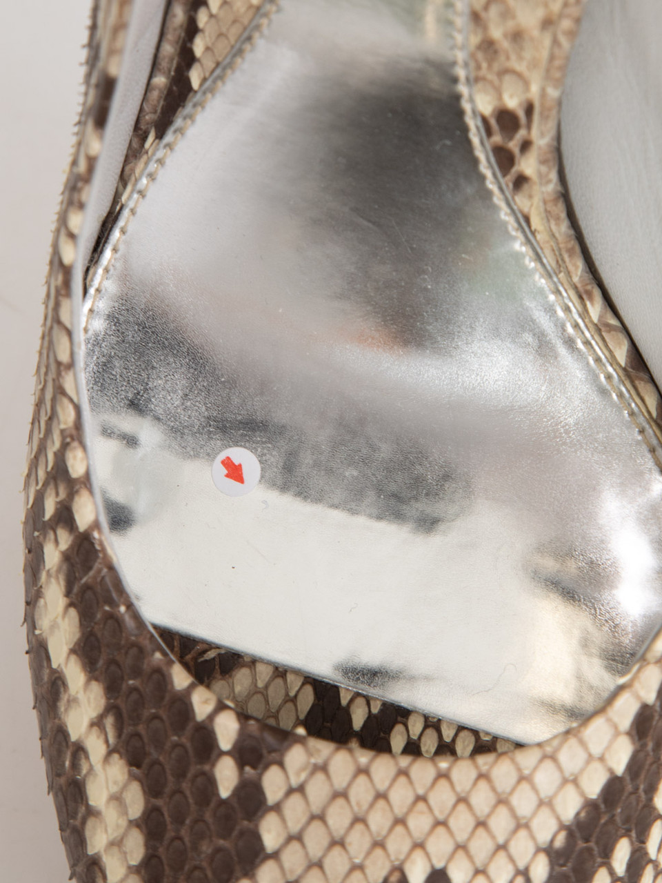 Gucci Snakeskin Peep Toe Slingback Heels