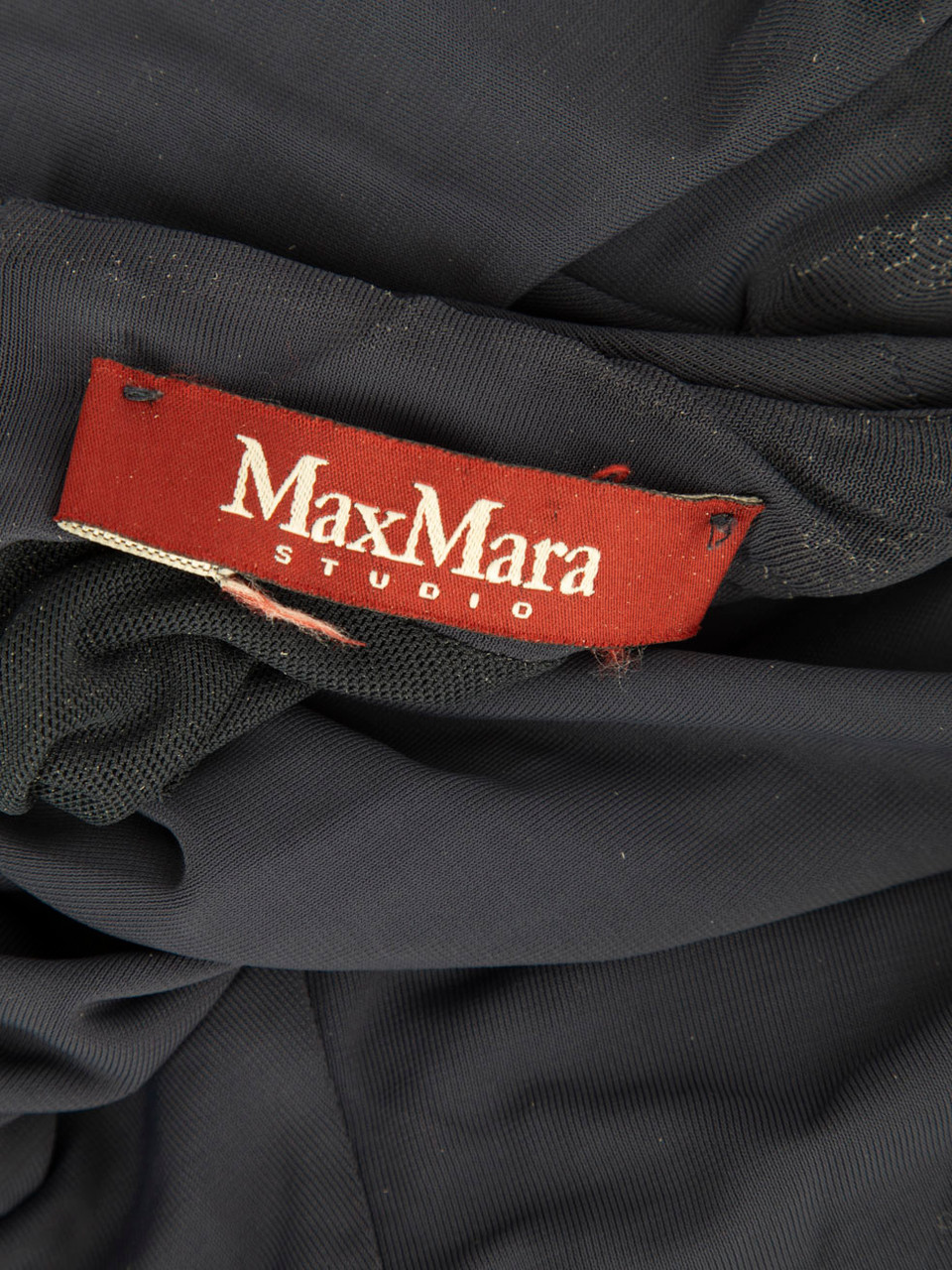 Max Mara Max Mara Studio Navy Draped Midi Dress