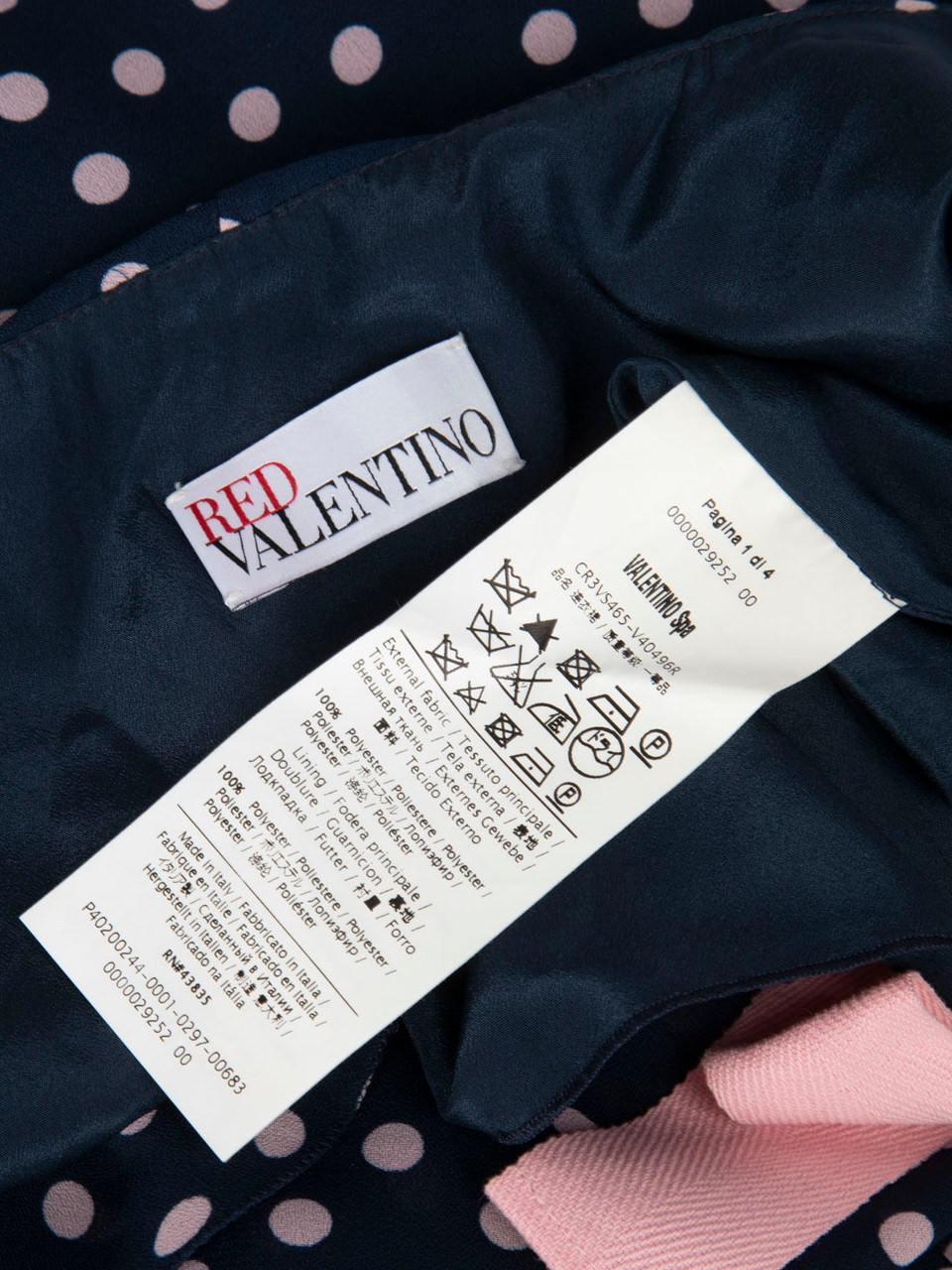 Valentino Garavani Navy & Pink Polkadot Bow Dress