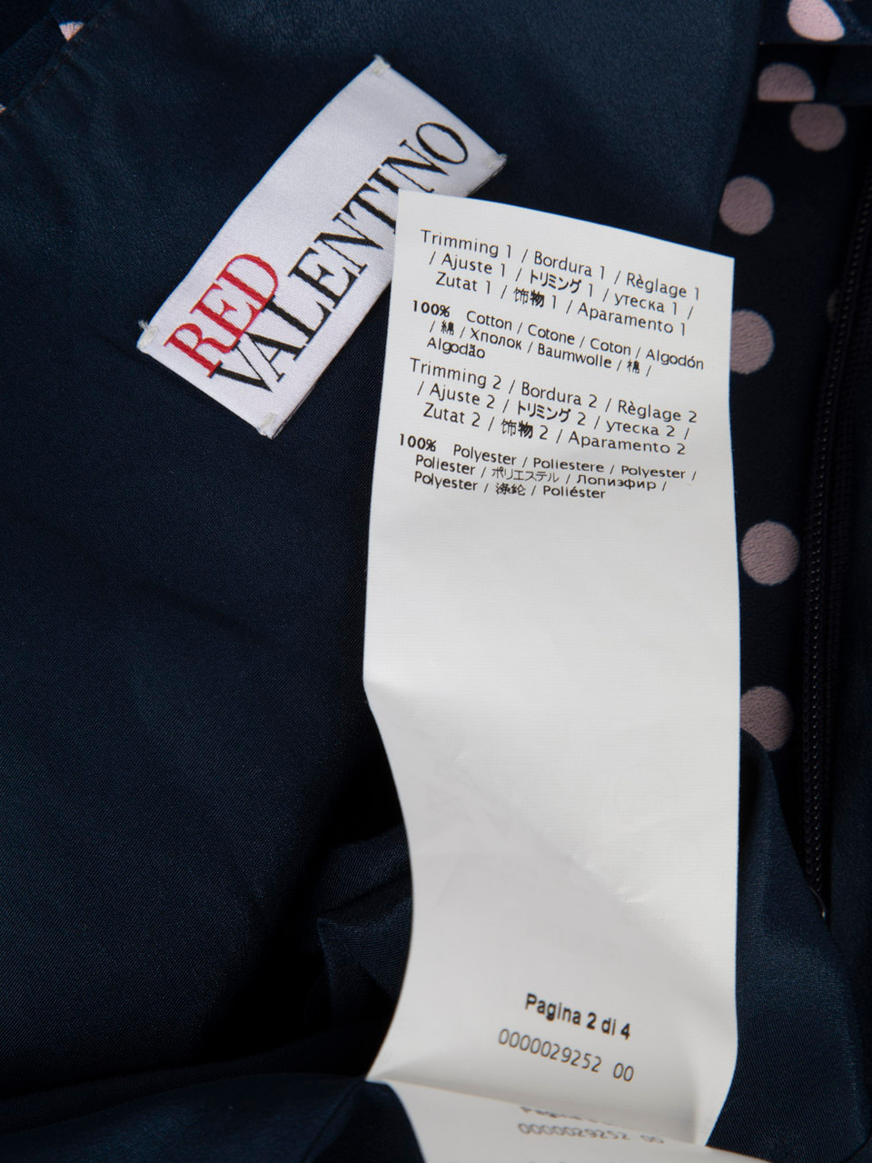 Valentino Garavani Navy & Pink Polkadot Bow Dress