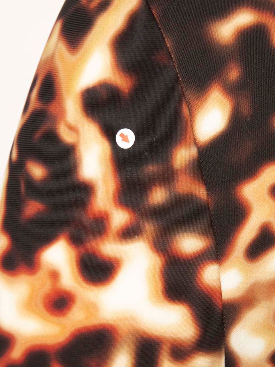 Roberto Cavalli Brown Abstract Eyelet Detail Dress