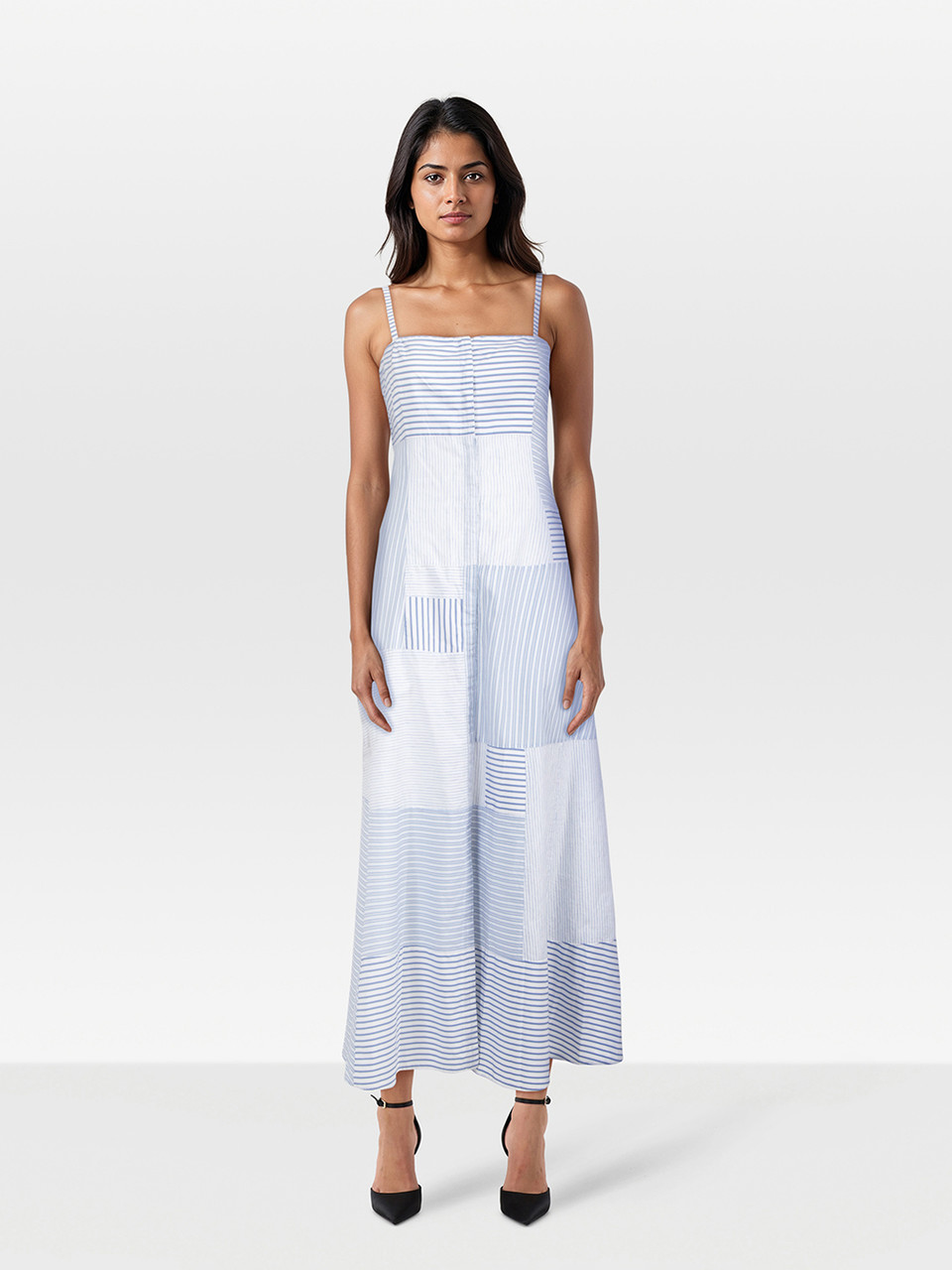 Gabriela Hearst White & Blue Striped Dress
