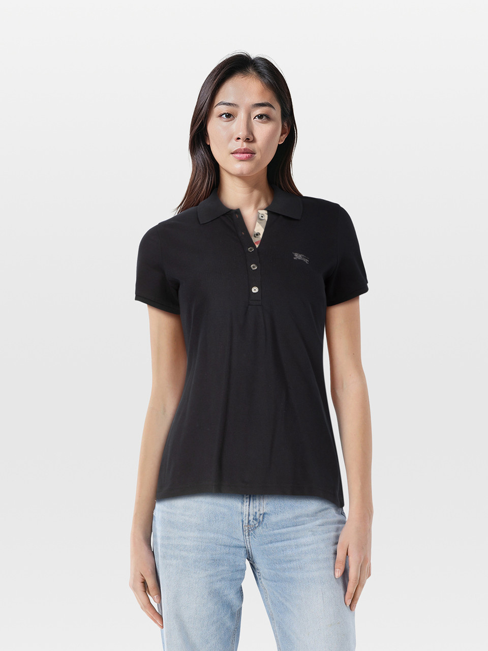 Burberry Black Short Sleeve Polo Top