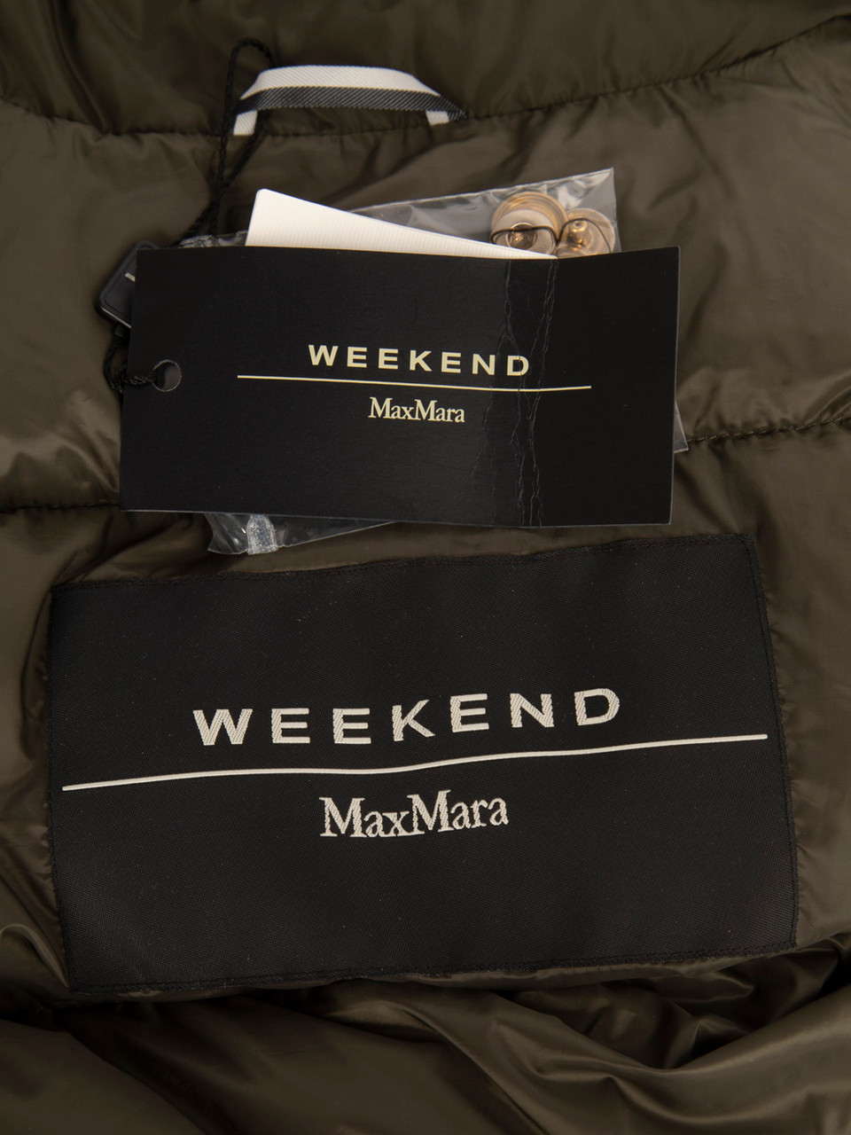 Max Mara Weekend Max Mara Khaki Furetto Puffer Coat With Hat