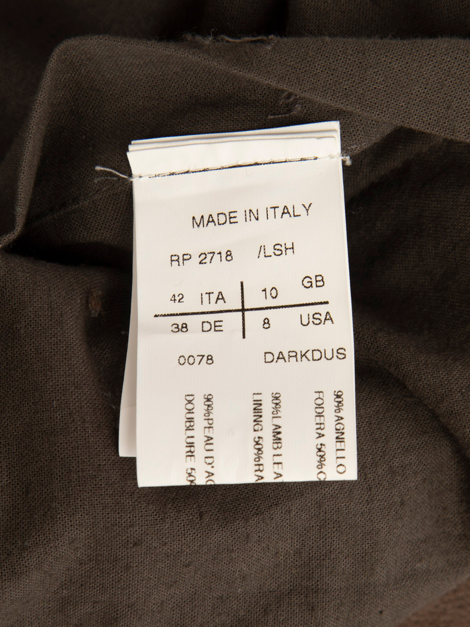 Rick Owens Brown & Grey Lamb Leather Jacket