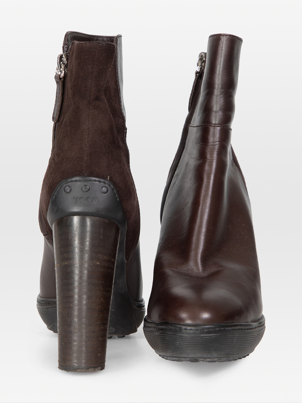 Tod's Brown Leather & Suede Ankle Boots