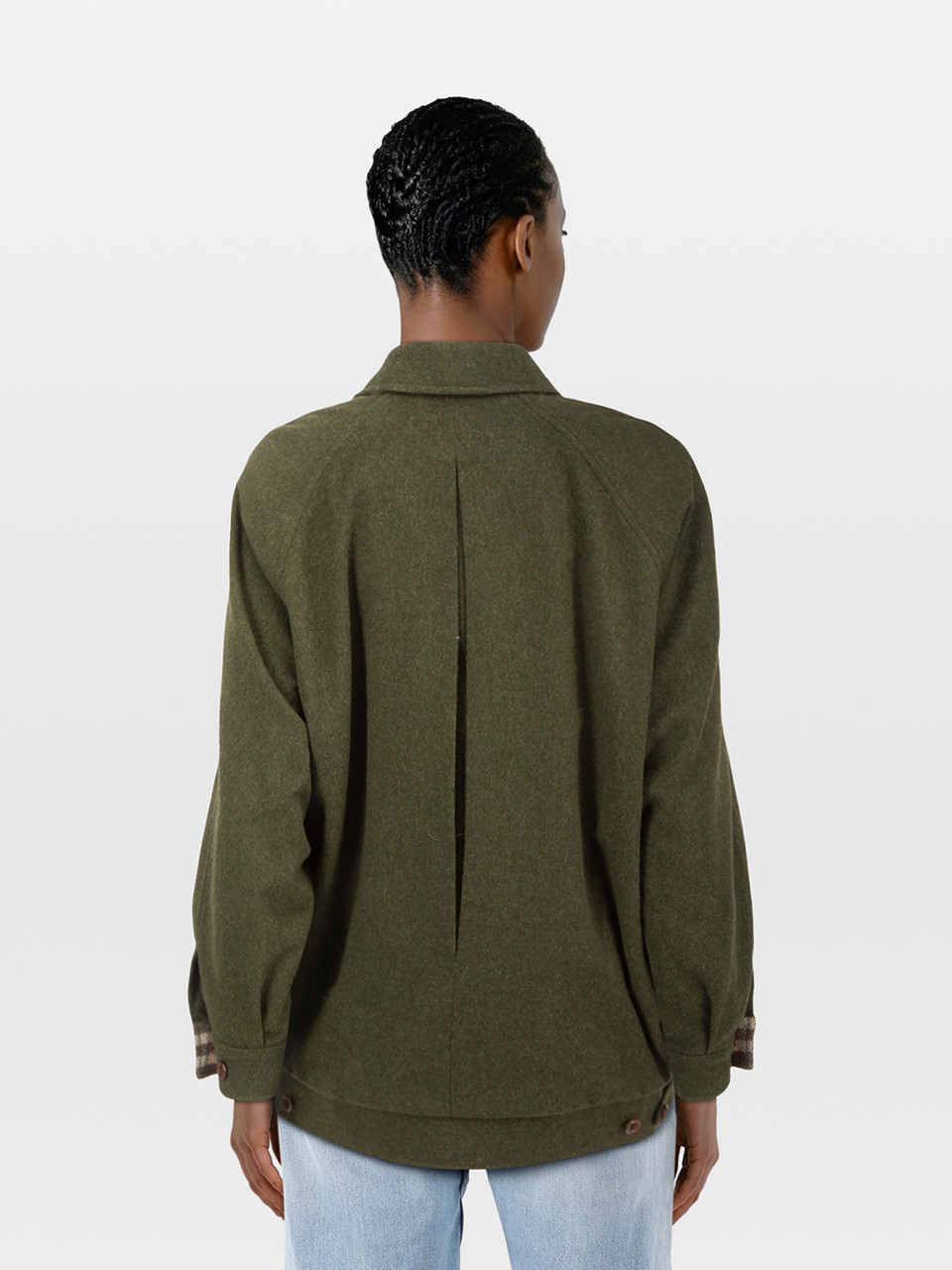 Burberry Green Wool Bomber Jacket
