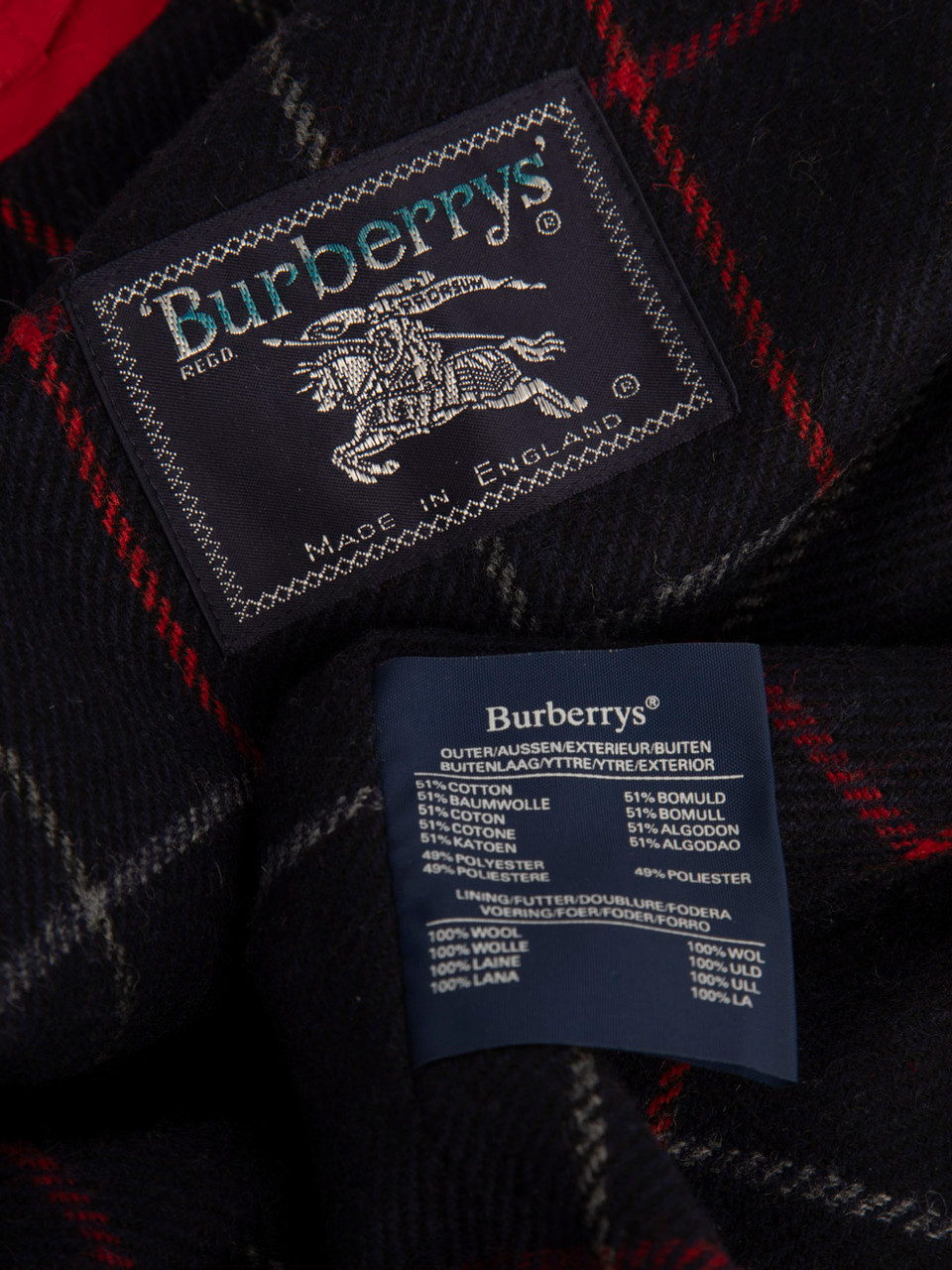 Burberry Red Wool Nova Lined Jacket