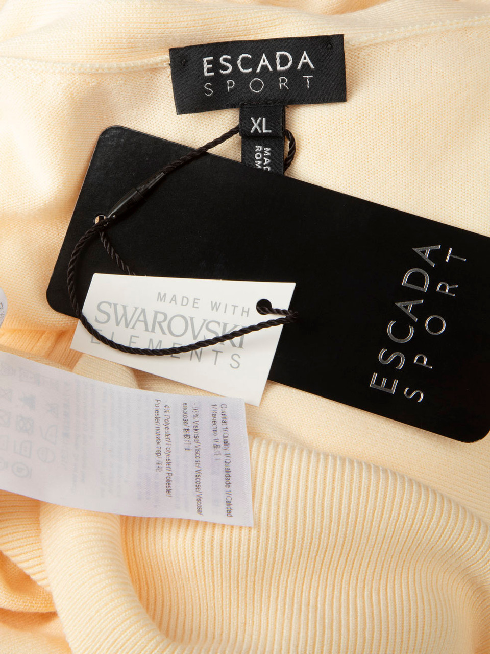 Escada Yellow Knit Long Sleeve Cardigan