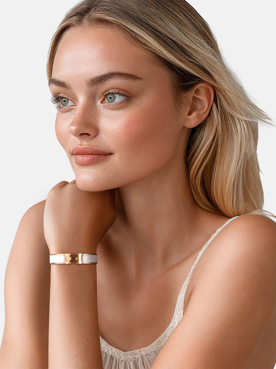 Hermès Blanc Clic H Bracelet