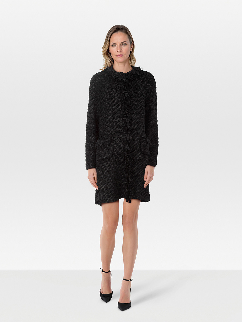 Giorgio Armani Armani Collezioni Black Tweed Cardigan