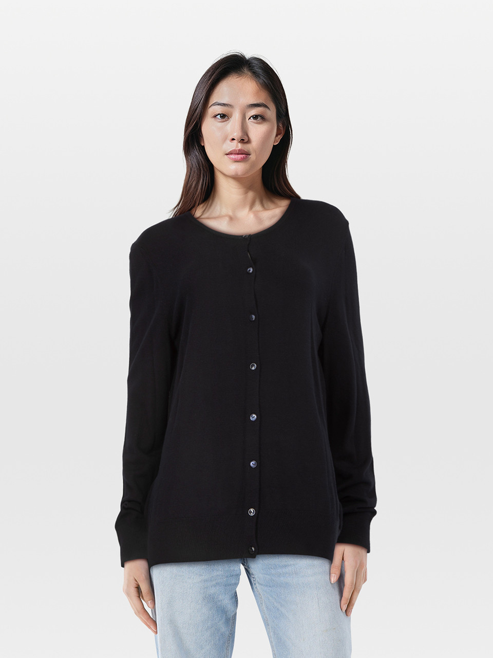 Escada Navy Round Neck Cardigan