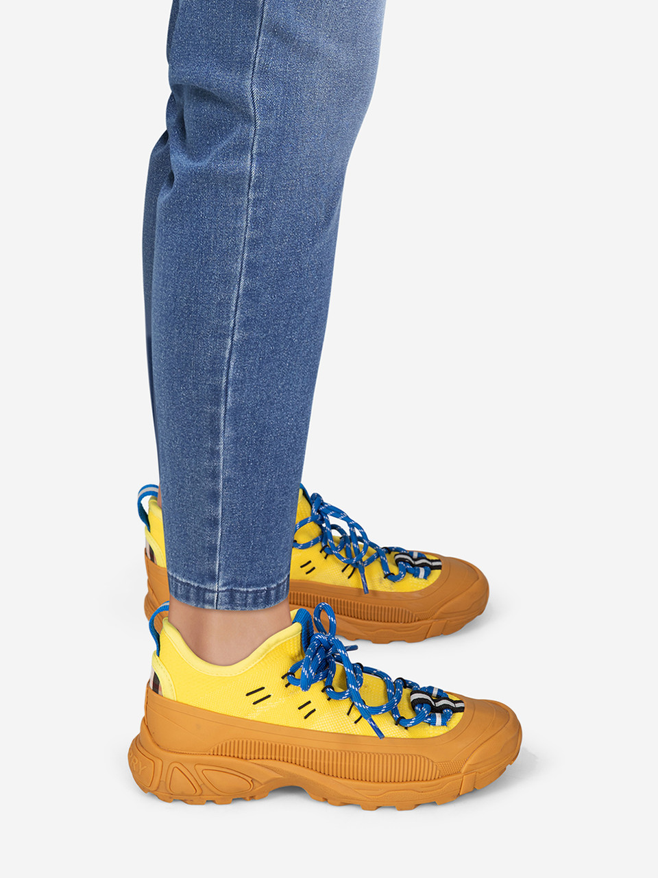 Burberry Yellow Blue Lace Up Trainers