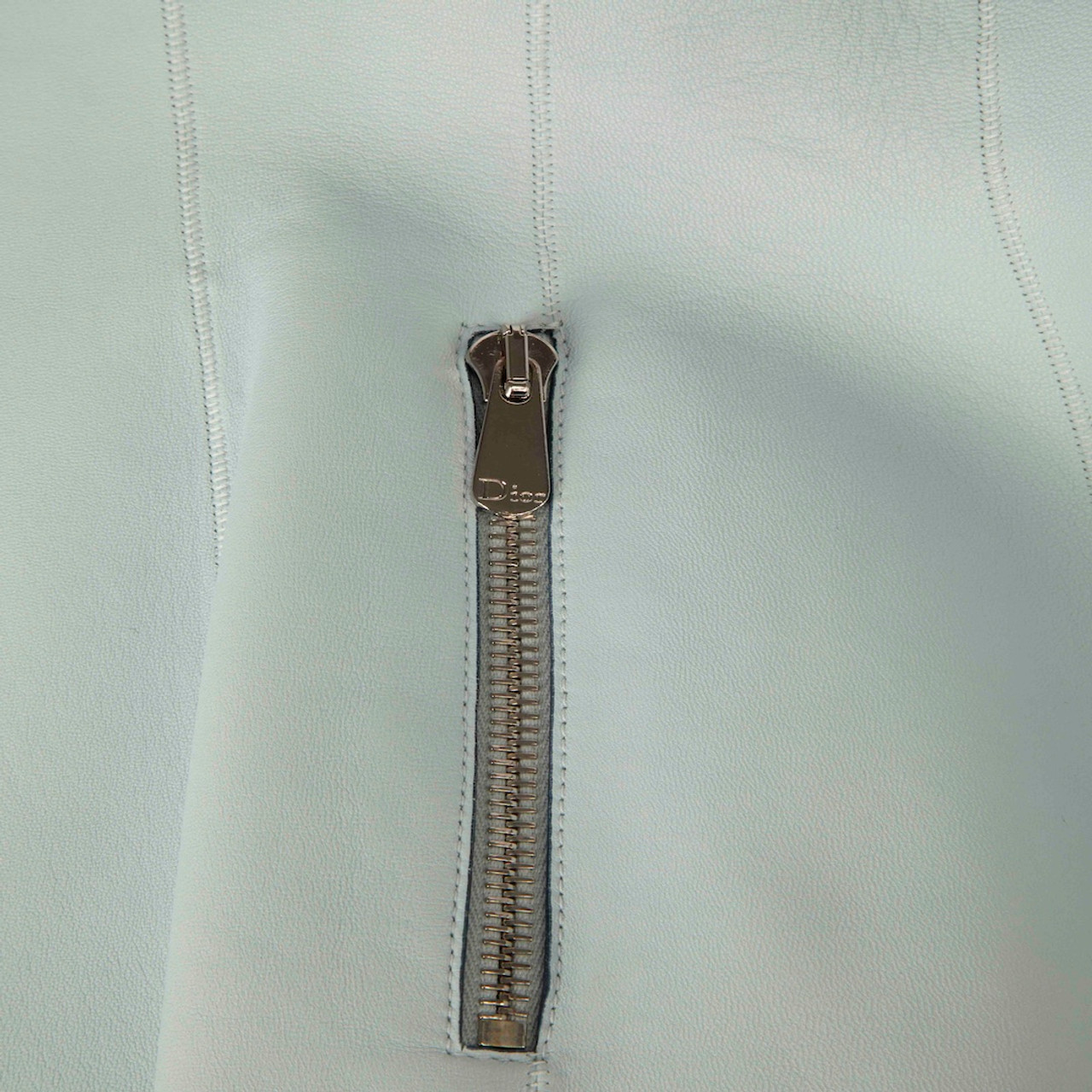 Dior Light Blue Leather Biker Jacket
