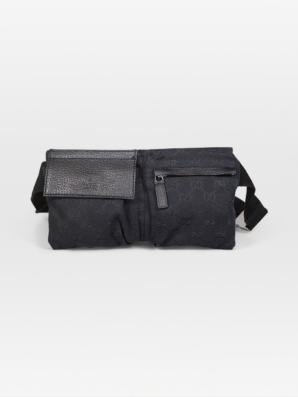 Gucci Black GG Monogram Belt Bag