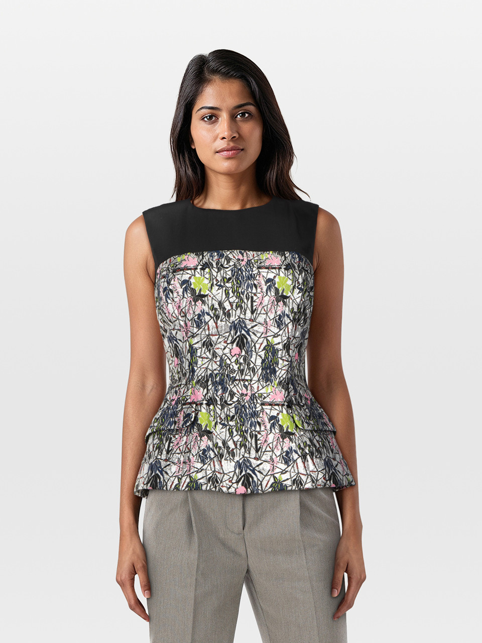 Dior Metallic Floral Embroidered Top