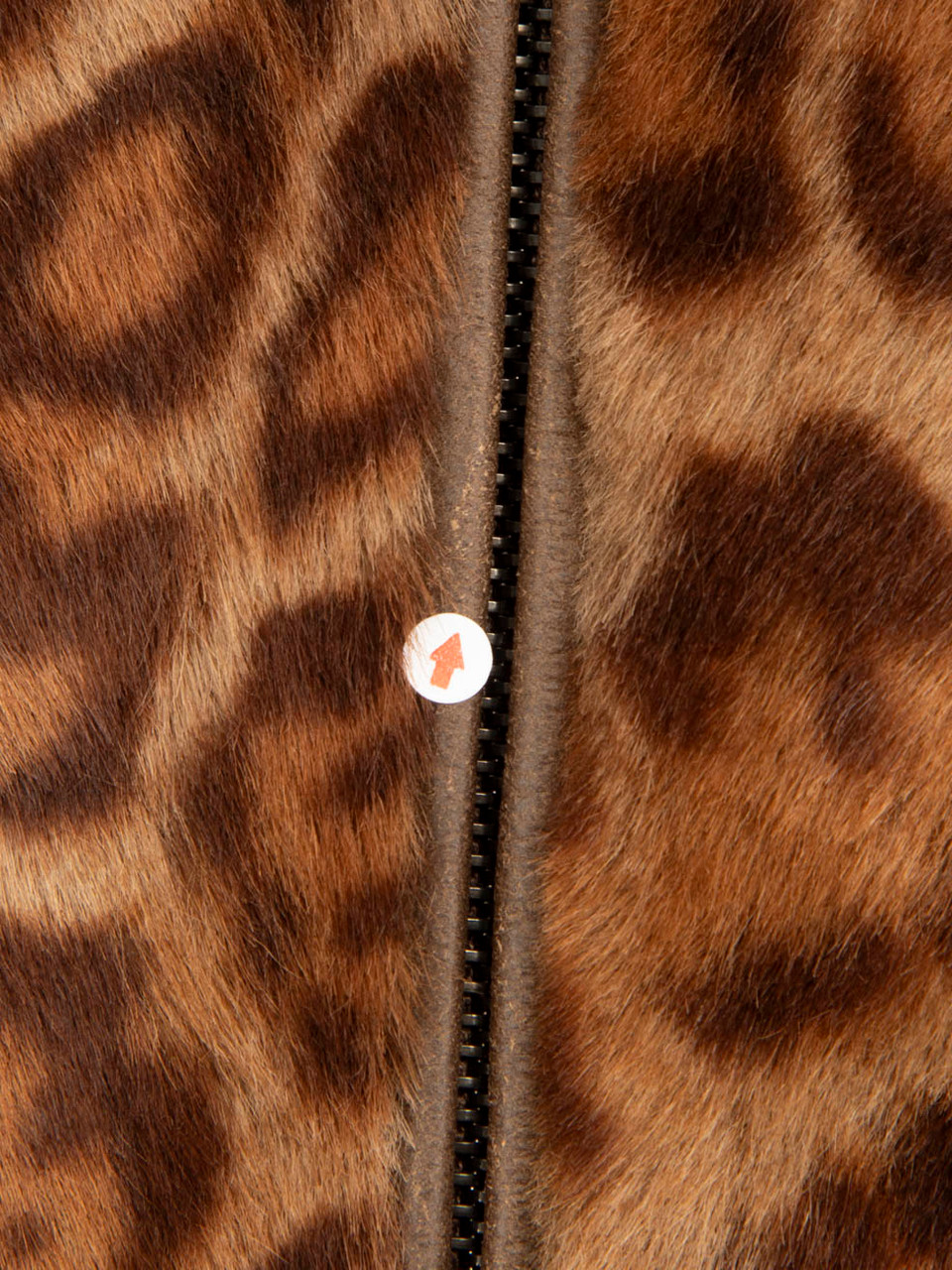 PAROSH Brown Leather Leopard Print Jacket
