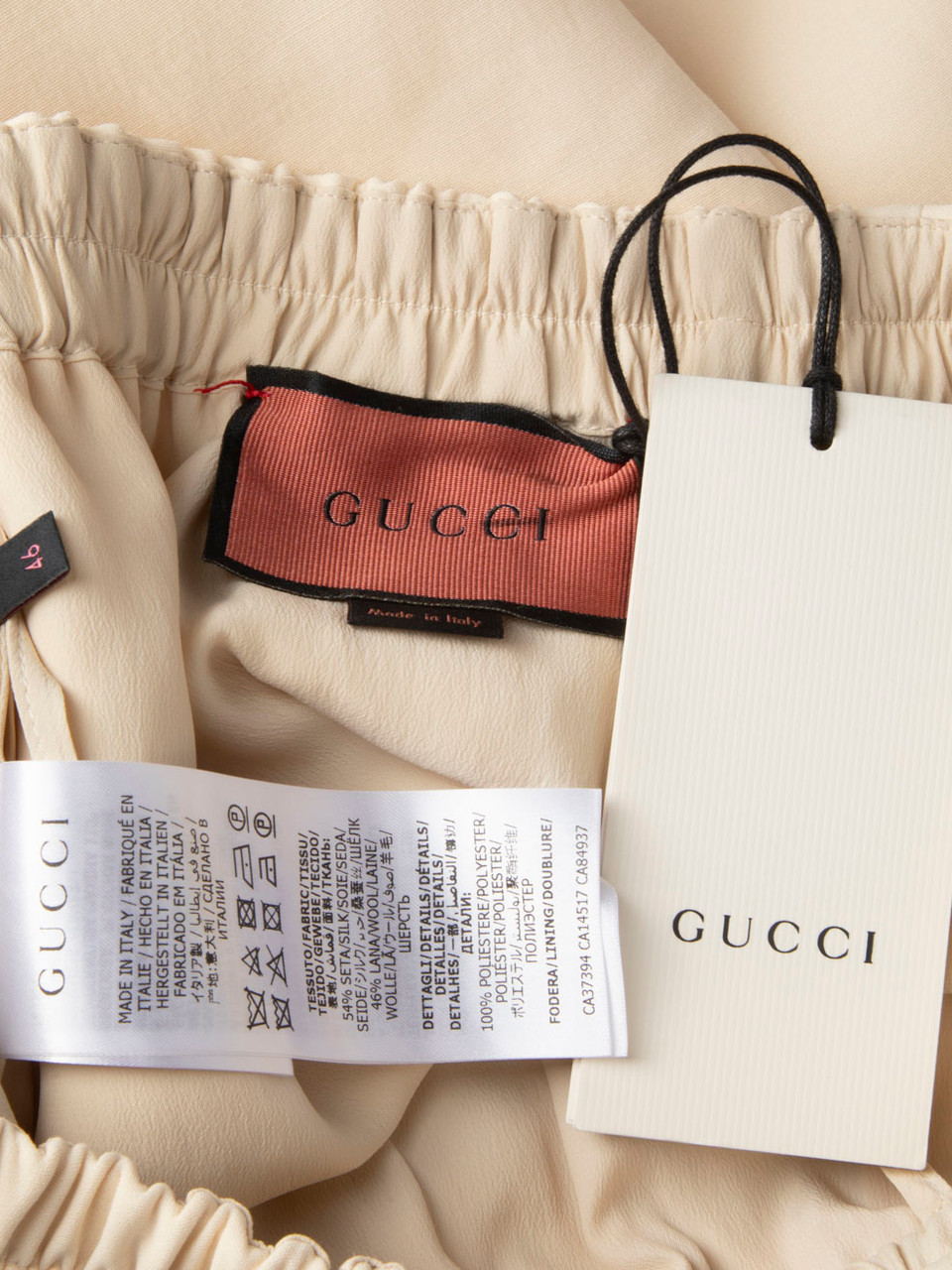 Gucci Beige Silk Stripe Detail Shorts