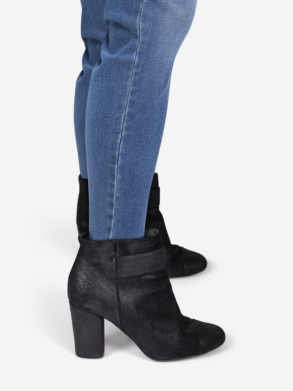 Chanel Black Suede CC Heeled Ankle Boots