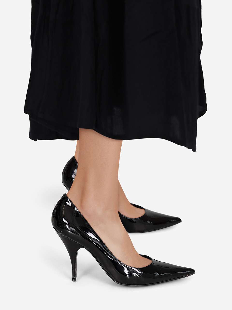Dior Black Patent Pointed-Toe Pumps