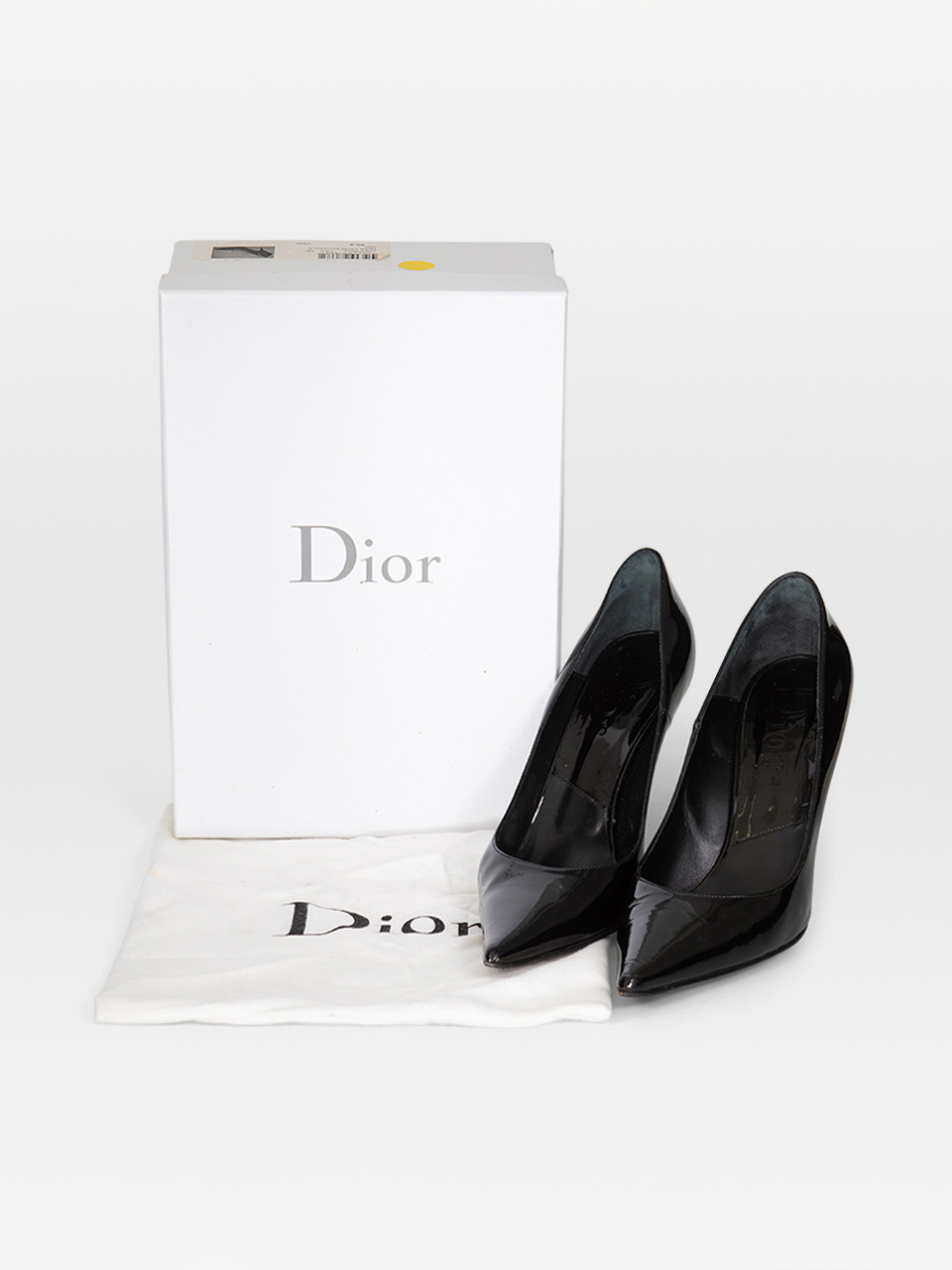 Dior Black Patent Pointed-Toe Pumps
