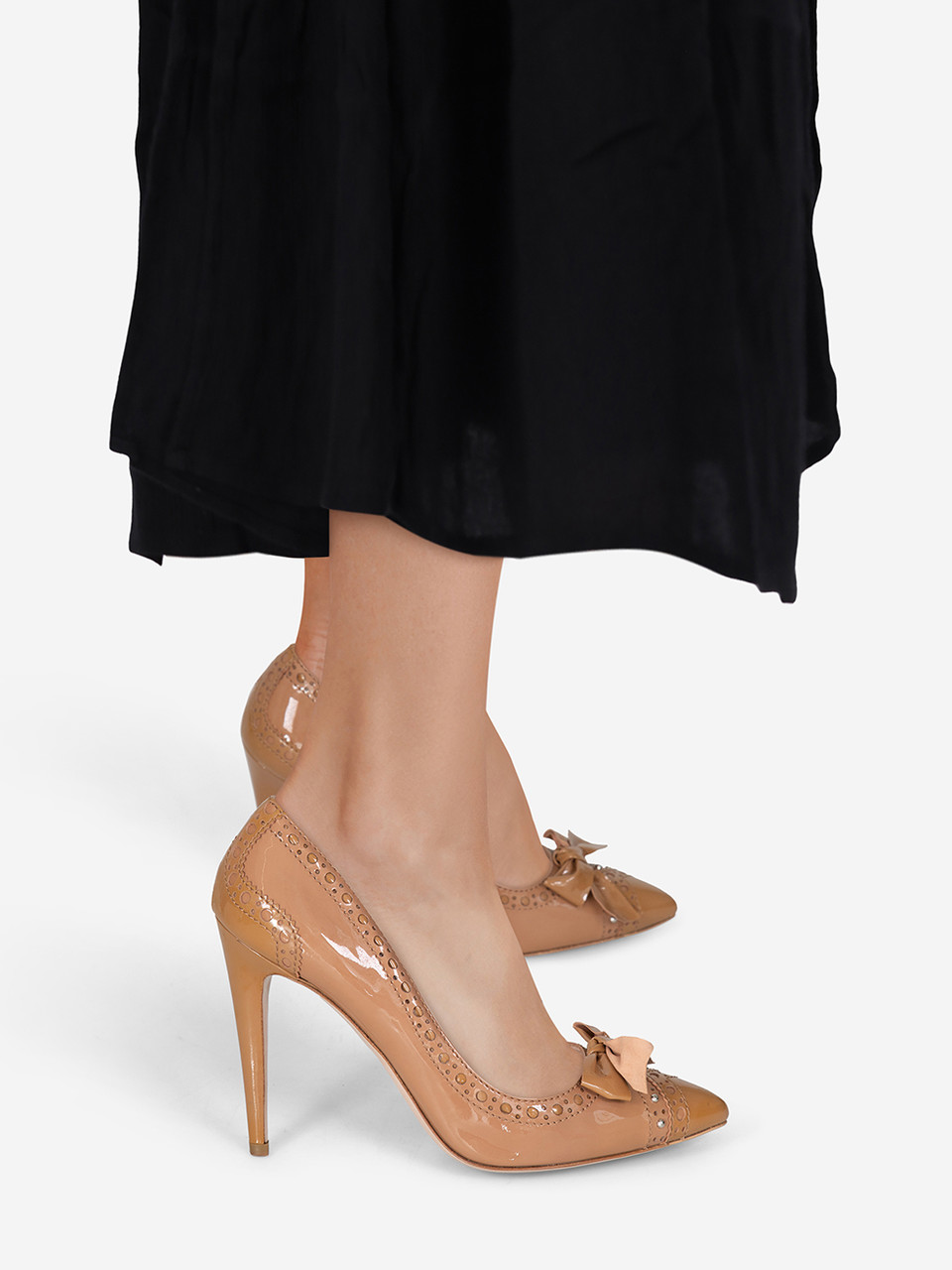 Miu Miu Brown Patient Brogue Point Toe Pumps