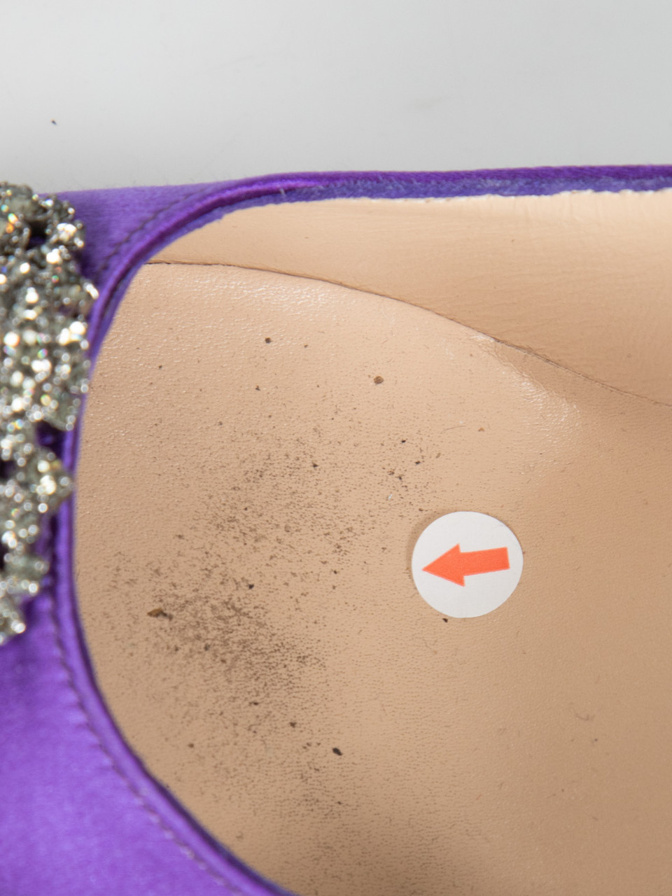 Manolo Blahnik Purple Hangisi Satin Heels