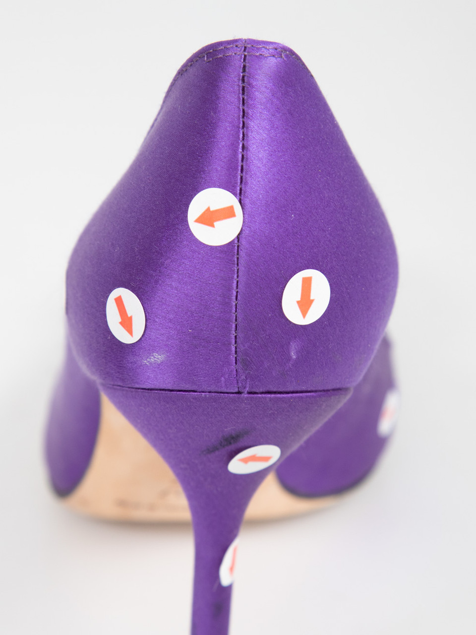 Manolo Blahnik Purple Hangisi Satin Heels