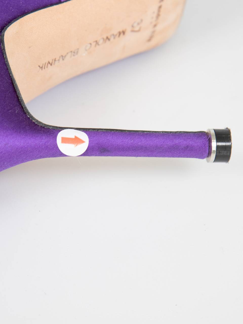 Manolo Blahnik Purple Hangisi Satin Heels