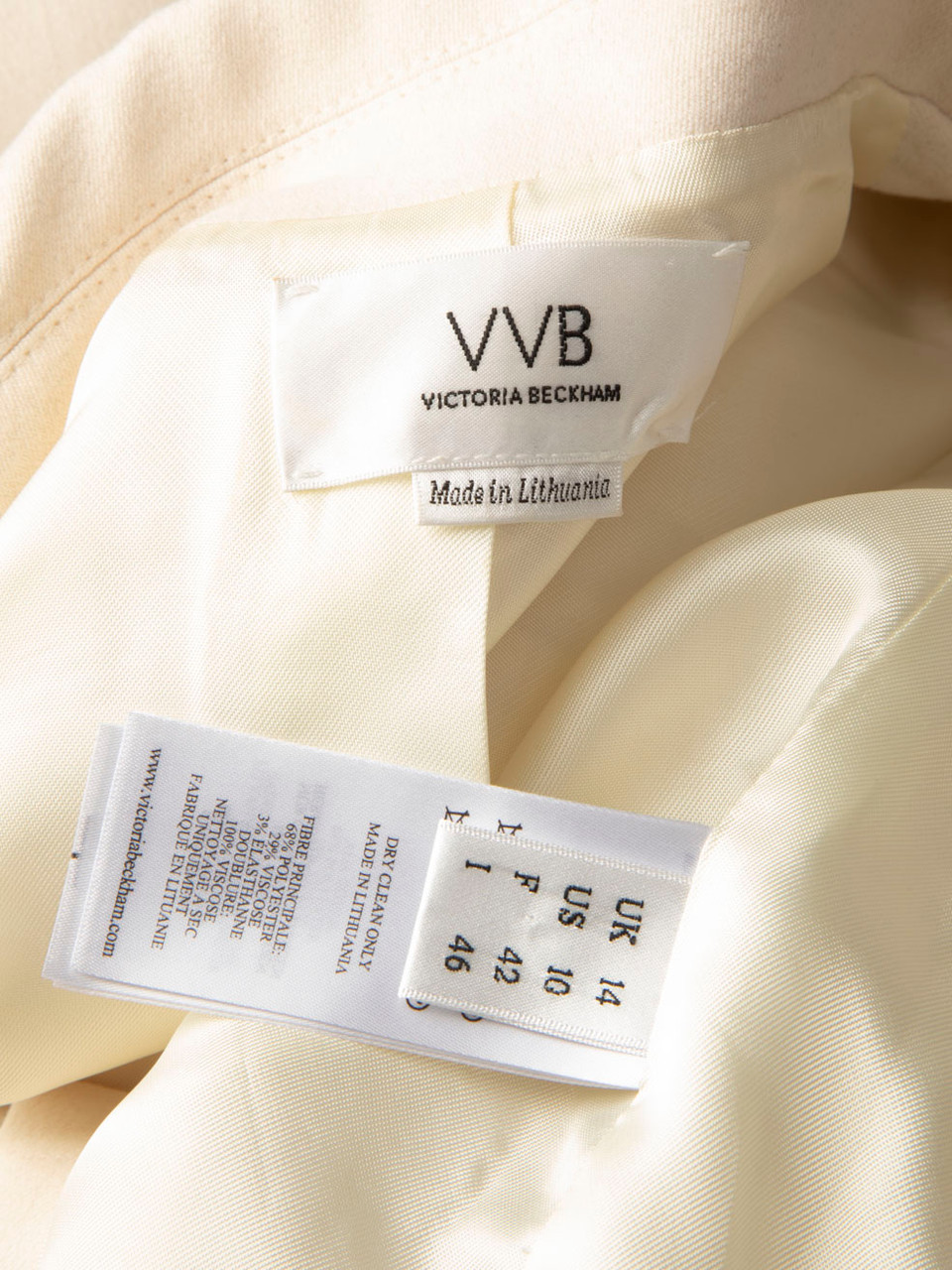 Victoria Beckham Ecru Single Breasted Hook Blazer