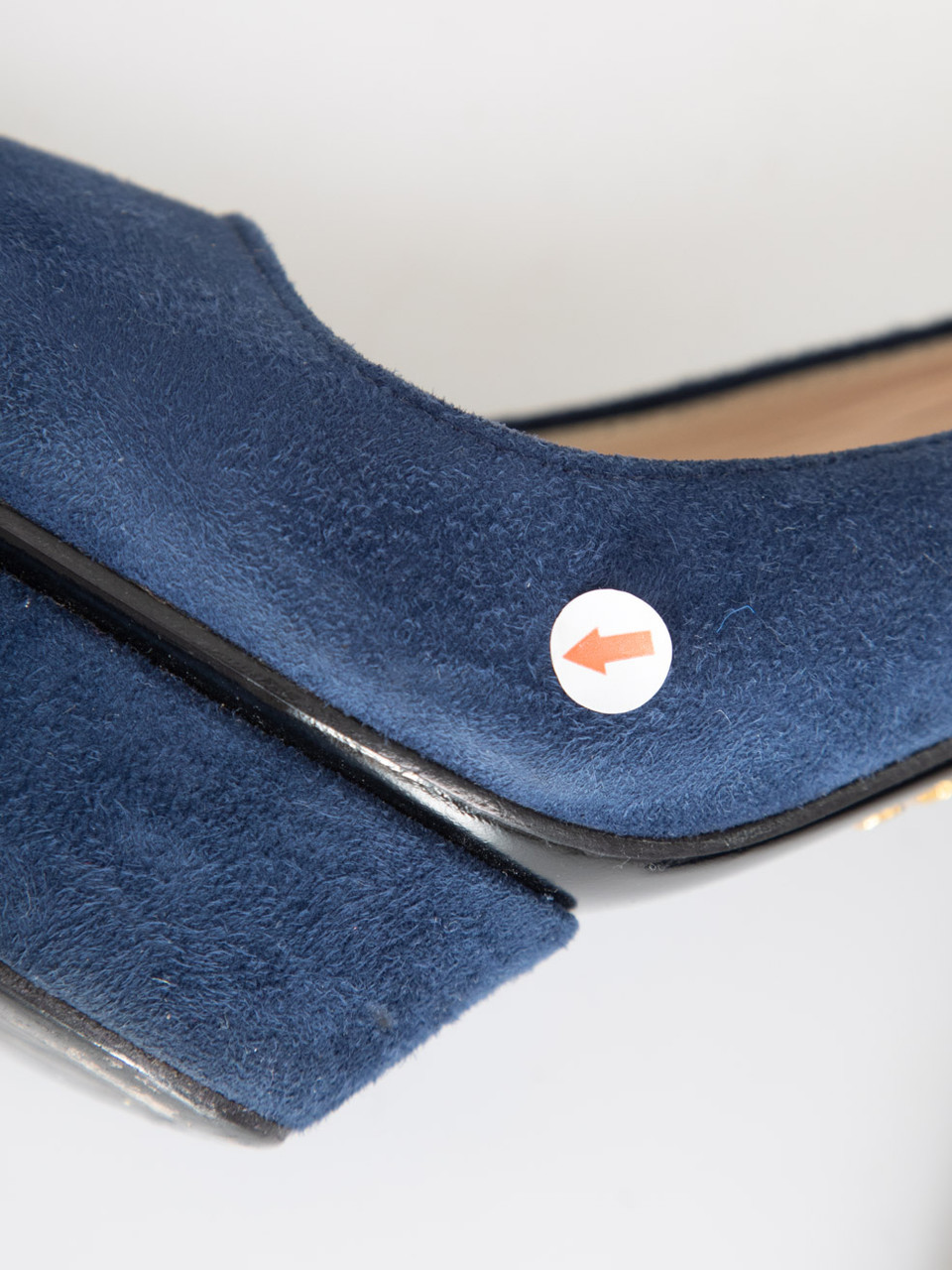 Prada Navy Point Toe Suede Pumps