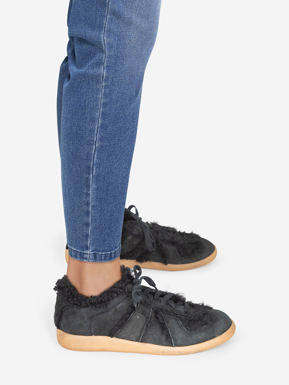 Maison Margiela Black Shearling Trainers