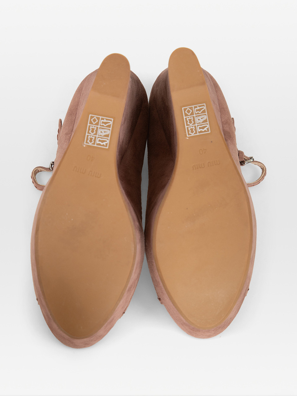Miu Miu Dark Rose Suede Platform Wedges