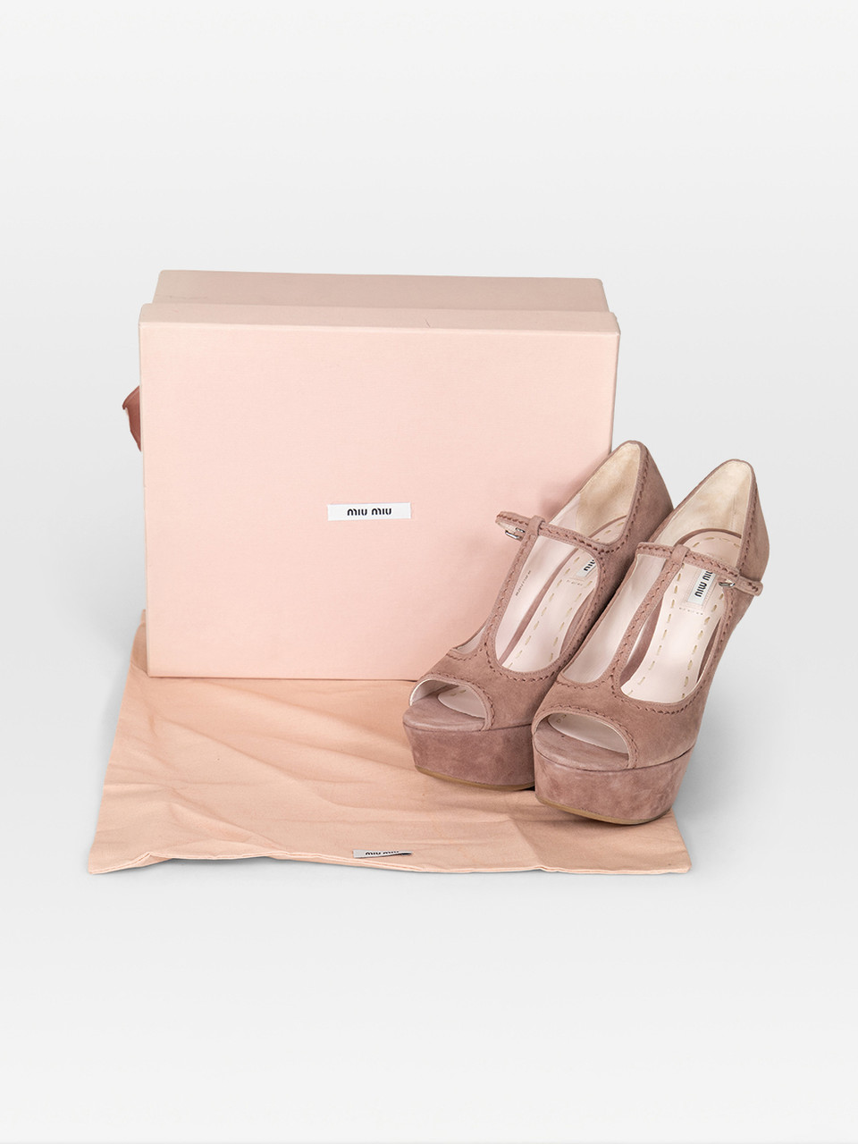 Miu Miu Dark Rose Suede Platform Wedges