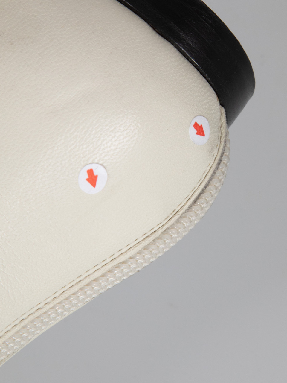 Chanel White Leather Thigh High Cap Toe Boots