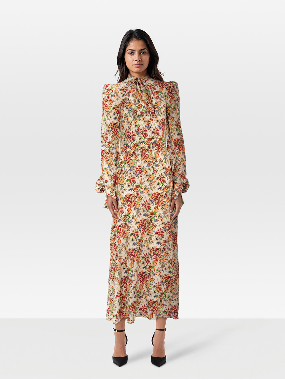 The Vampire's Wife Floral Print Long Sleeve Dress