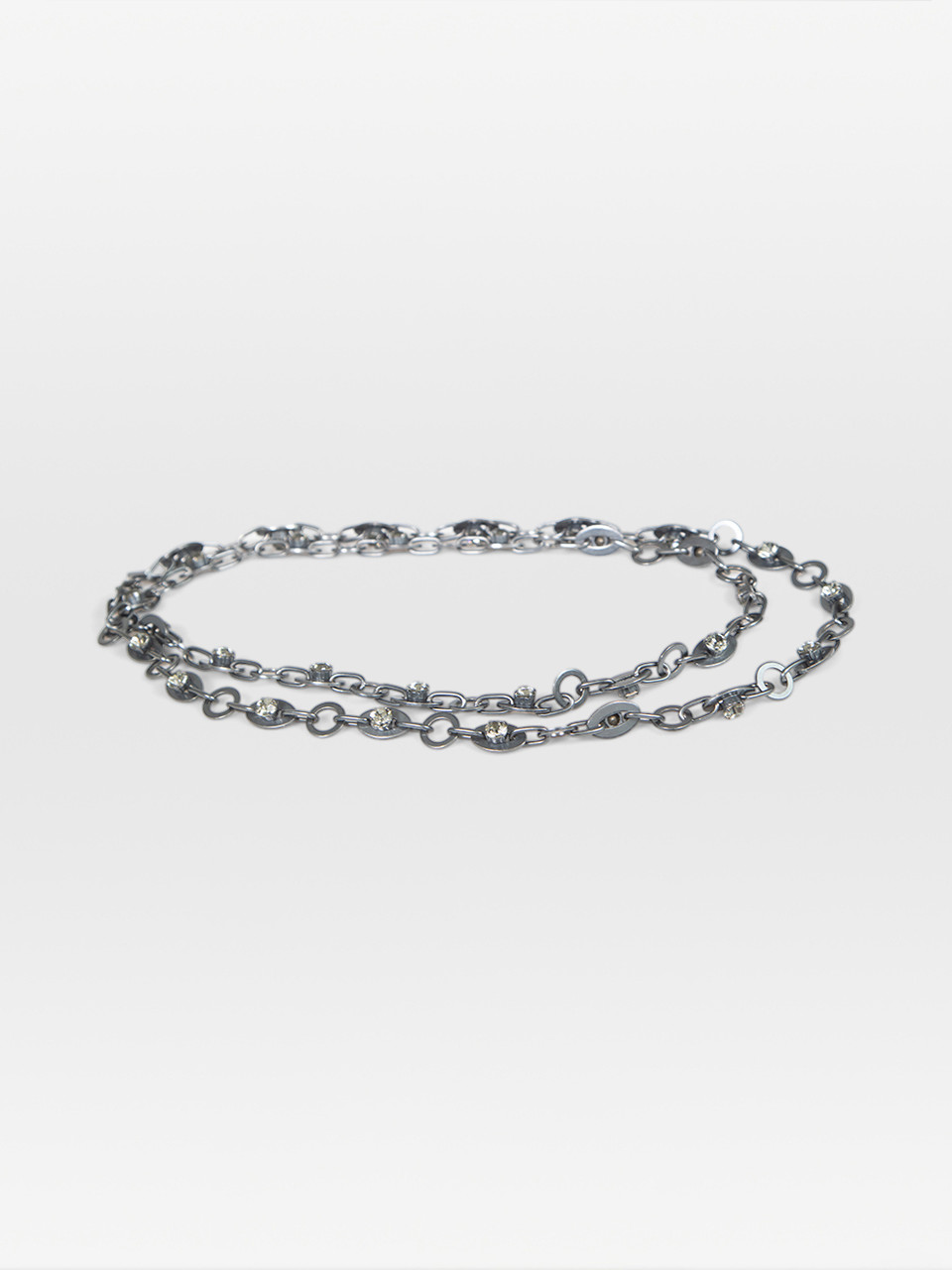 Lanvin Gun Metal Long Chain Link Necklace