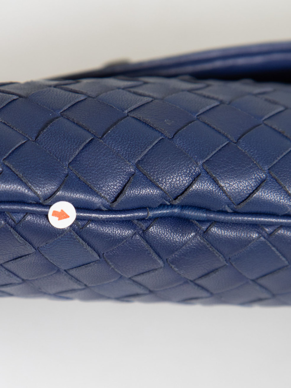 Bottega Veneta Blue Leather Intrecciato Leather Bag