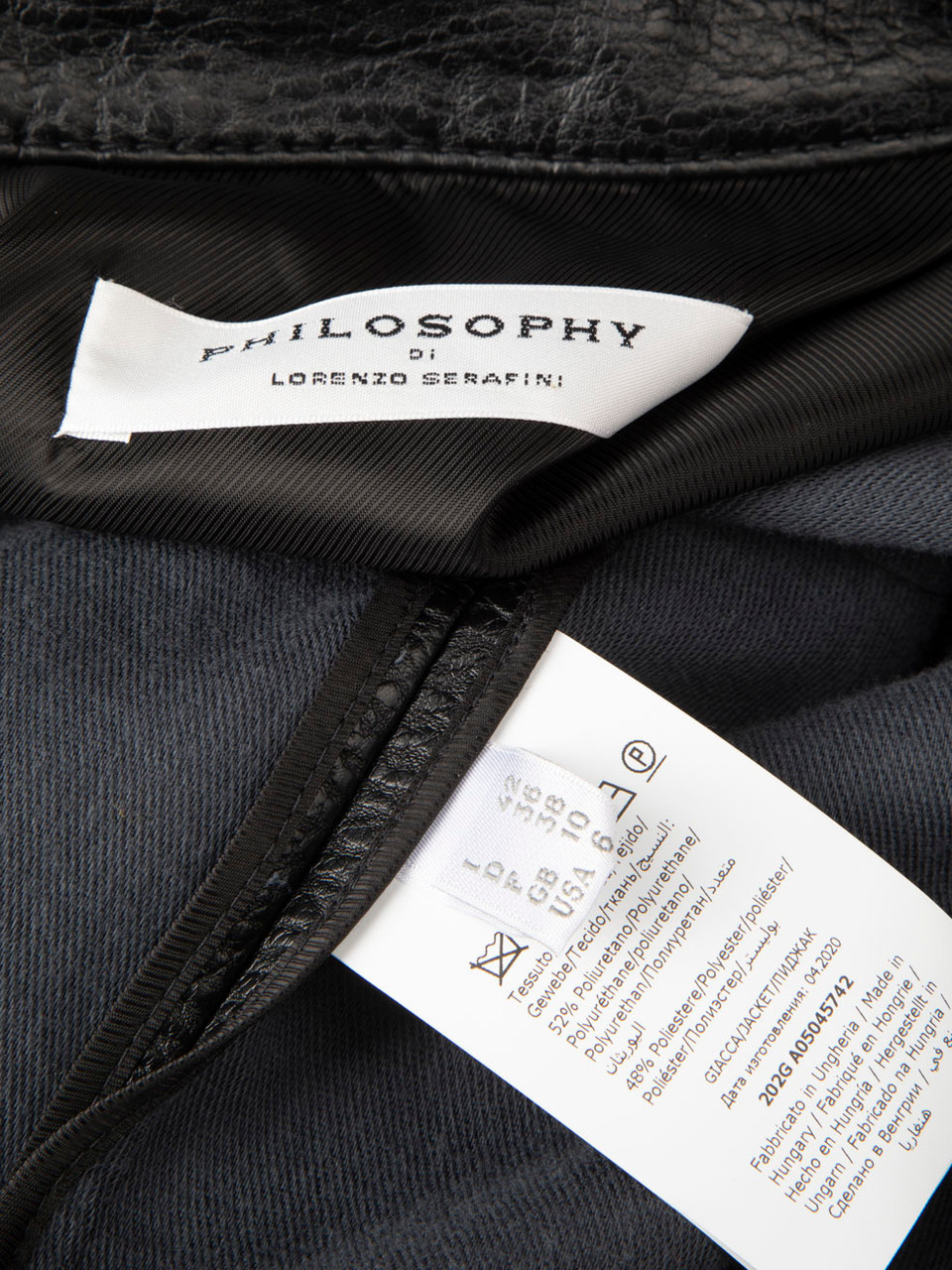 Philosophy di Lorenzo Serafini Black Vegan Leather Fringed Jacket