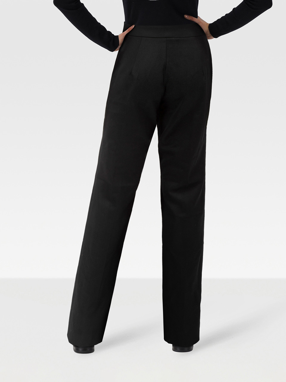 Moschino Black Virgin Wool Straight Leg Trousers