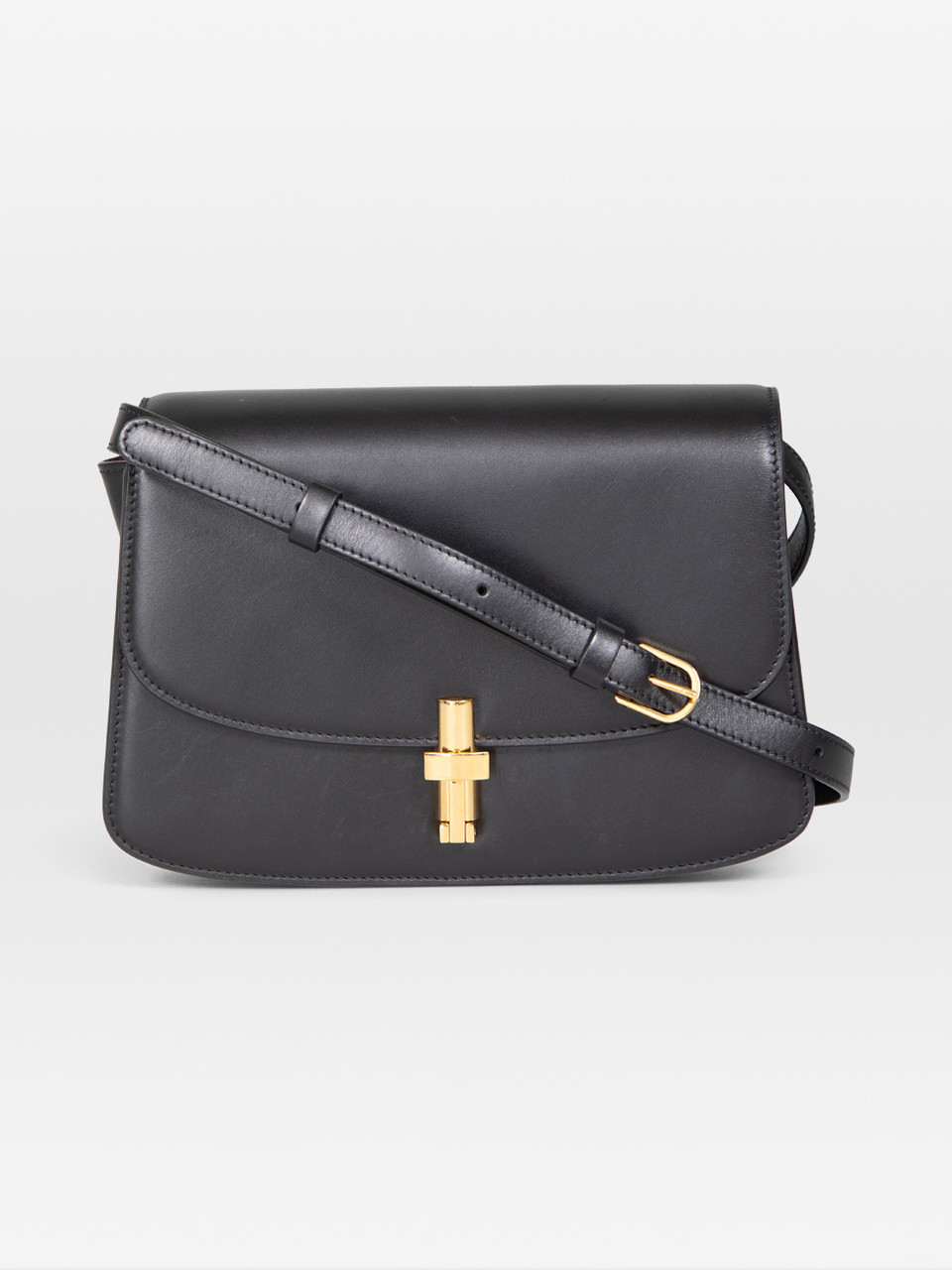 The Row Black Leather Sofia Crossbody Bag