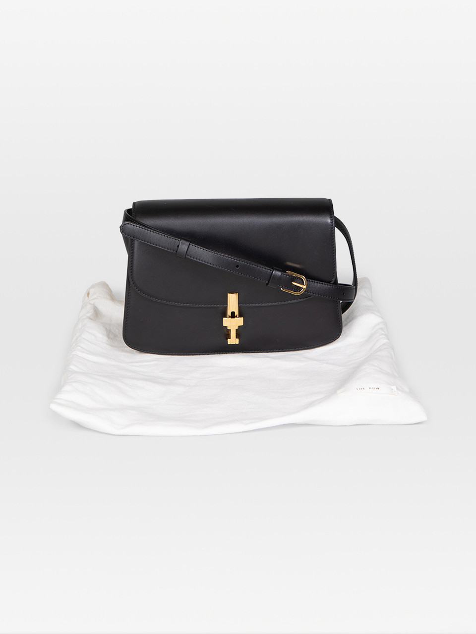 The Row Black Leather Sofia Crossbody Bag
