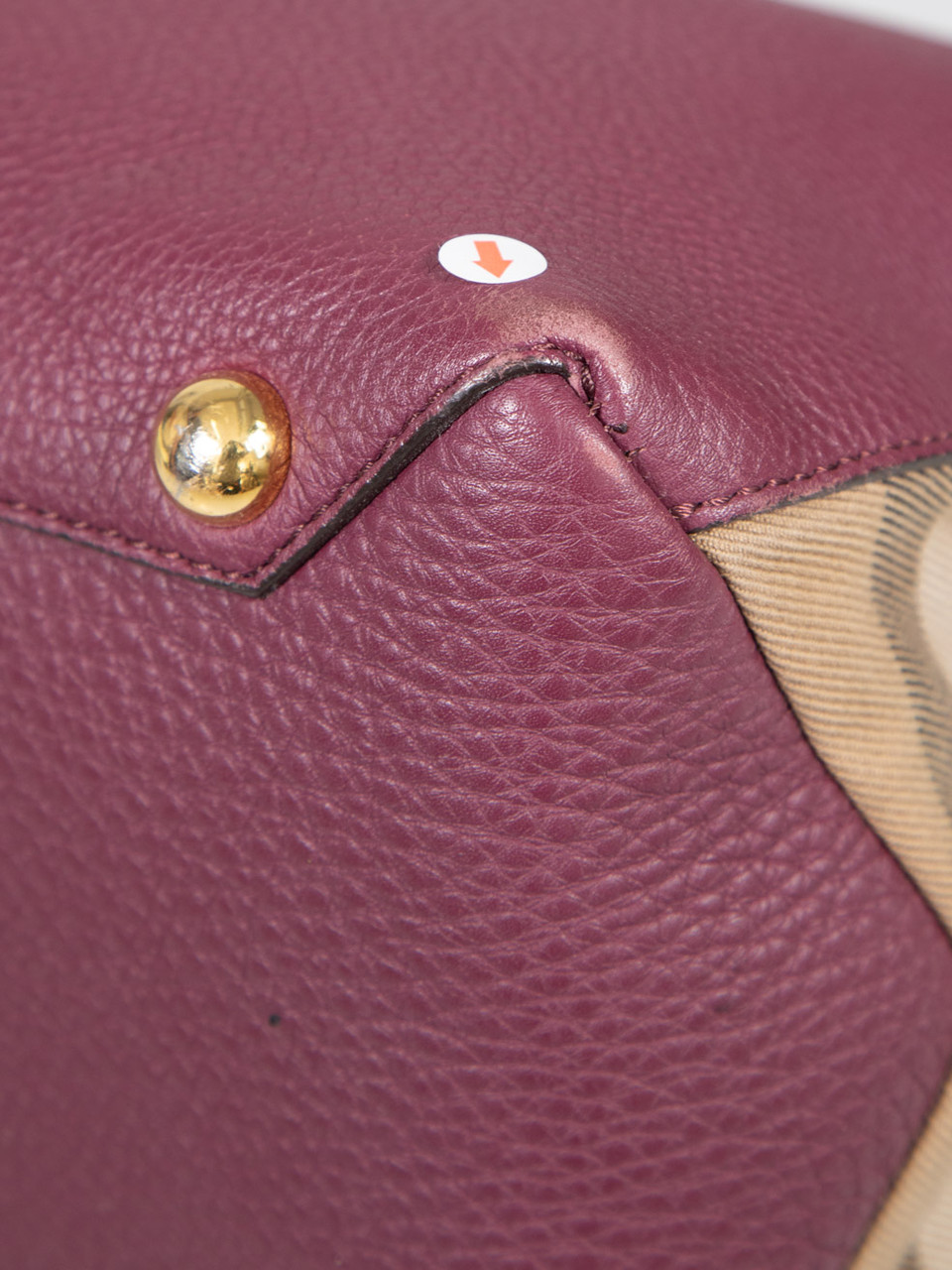 Burberry Burgundy Leather Banner Handbag