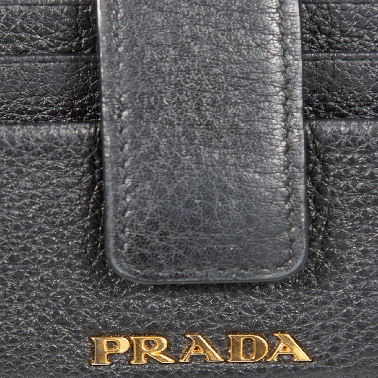 Prada Black Leather Logo Wallet